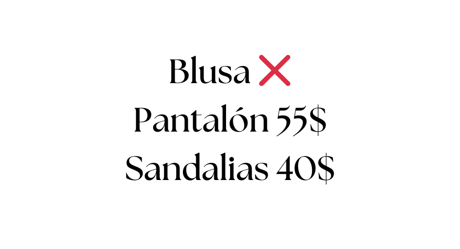 Blusa Pantalón 55 Sandalias 40